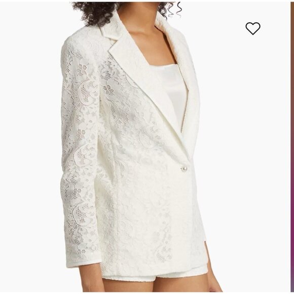 Alice + Olivia Jackets & Blazers - Alice + Olivia NWT $495 Judith Sheer Lace Blazer Jacket Off White Size 4 Pearl